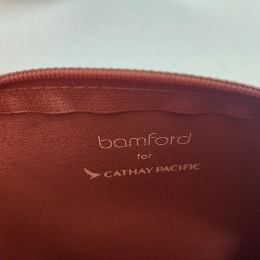 Bamford Bag‎ Womens Size Pebble Leather Orange/Brown Embossed Logo Travel